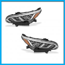 Juego de 2 Faros Principales para Sentra B18 Auto Magic con Marcos Cromados y Reflejante Ámbar