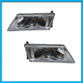 Juego de 2 Faros Principales para Sentra B14 Auto Magic con Mica Rayada