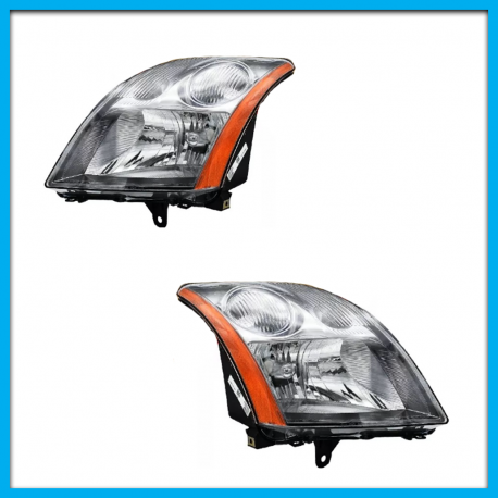 Juego de 2 Faros Principales para Sentra B16 Eagle Eyes con Fondo Cromado y Reflejante Ámbar