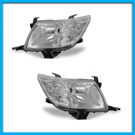 Juego de 2 Faros Principales para Hilux Auto Magic con Fondo Cromado