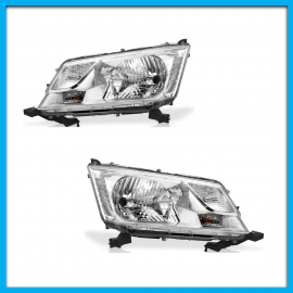 Juego de 2 Faros Principales para Hiace Auto Magic con Fondo Cromado
