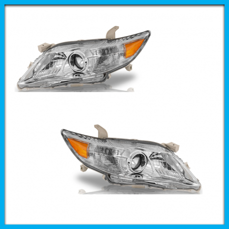 Juego de 2 Faros Principales para Camry Auto Magic con Reflejante Ámbar y Lupa