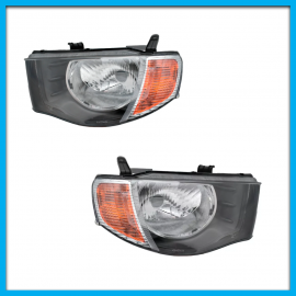 Juego de 2 Faros Principales para L200 Auto Magic con Fondo Negro y Direccional Ámbar