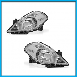 Juego de 2 Faros Principales para Tiida Auto Magic con Fondo Cromado