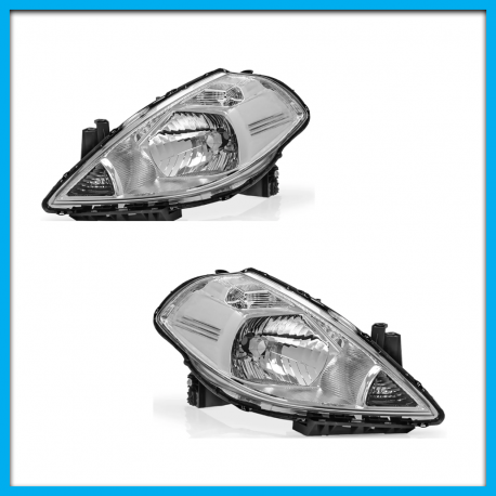 Juego de 2 Faros Principales para Tiida Auto Magic con Fondo Cromado
