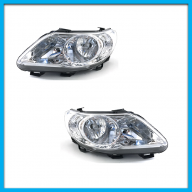 Juego de 2 Faros Principales para Gol, Saveiro G5 DEPO de Doble As con Fondo Cromado