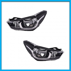 Juego de 2 Faros Principales para Spark DEPO sin Focos con Marco Negro