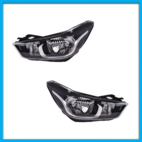 Juego de 2 Faros Principales para Spark DEPO sin Focos con Marco Negro