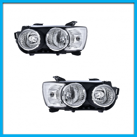 Juego de 2 Faros Principales para Sonic Hatchback DEPO con Bisel Cromado sin Reflejante