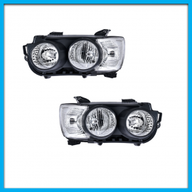 Juego de 2 Faros Principales para Sonic Sedán DEPO con Bisel Negro sin Reflejante