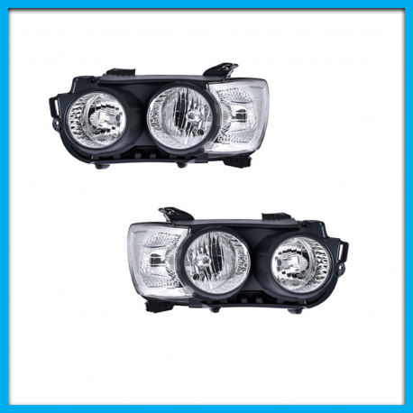 Juego de 2 Faros Principales para Sonic Sedán DEPO con Bisel Negro sin Reflejante