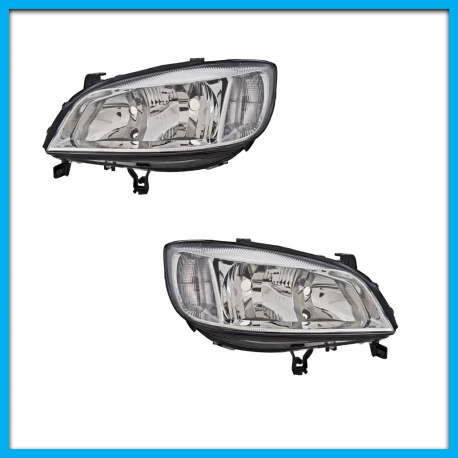 Juego de 2 Faros Principales para Zafira DEPO con Fondo Cromado sin Focos