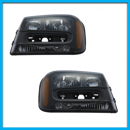 Juego de 2 Faros Principales para Trail Blazer DEPO con Fondo Negro sin Focos