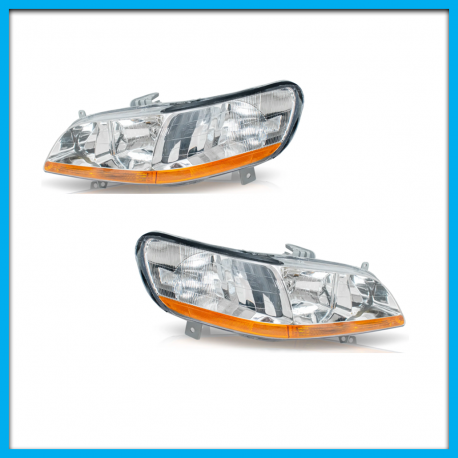 Juego de 2 Faro Principales para Accord Eagle Eyes con Fondo Cromado y Cuarto Ámbar