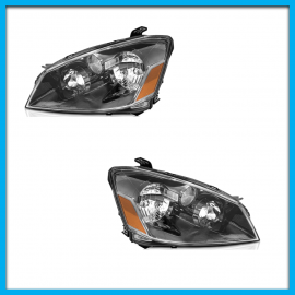 Juego de 2 Faros Principales para Altima L31 Eagle Eyes con Fondo Negro, Lupa y Reflejante Ámbar