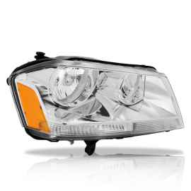 Faro Principal Derecho con Fondo Cromado y Reflejante Ámbar Eagle Eyes para Avenger