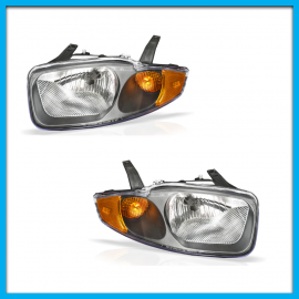 Juego de 2 Faros Principales para Cavalier Eagles Eyes con Fondo Negro y Direccional Ámbar