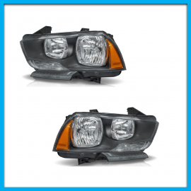 Juego de 2 Faros Principales para Charger Eagle Eyes con Fondo Negro y Reflejante Ámbar