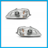 Juego de 2 Faros Principales para Civic Coupé Eagle Eyes con Fondo Cromado
