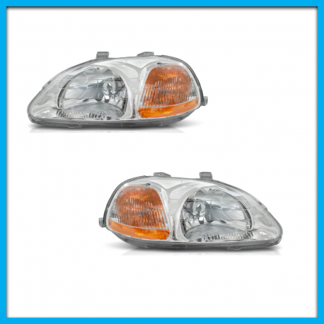 Juego de 2 Faros Principales para Civic Sedán Eagle Eyes con Reflejante Ámbar