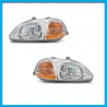 Juego de 2 Faros Principales para Civic Sedán Eagle Eyes con Reflejante Ámbar