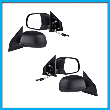 Juego de 2 Espejos Retrovisores para Versa Corrugado con Chicote y Palanca de Ajuste Manual