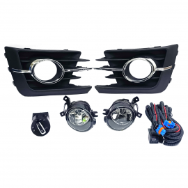 Juego De Faros De Niebla Con Rejillas Y Filo Cromado Para Gol