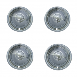 Juego de Tapones Completos de Rin 15 Cromados para VW Sedan, Combi, Safari, Brasilia