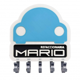 Porta Llave de Pared Plástico Diseño de Refaccionaria Mario