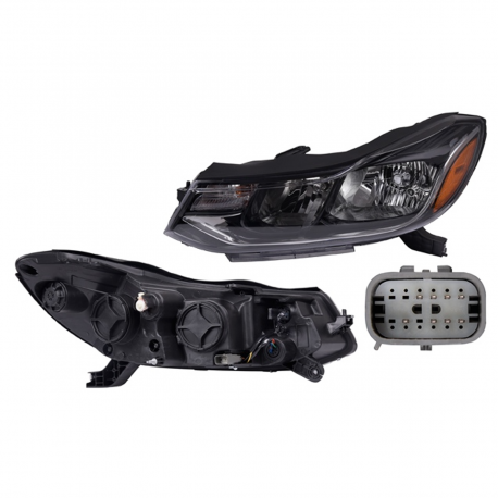 Faro Principal Izquierdo con Fondo Negro y Reflejante Ámbar DEPO para Trax