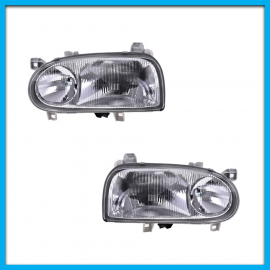Juego de 2 Faros Principales para Golf GTI A3 DEPO con Ajuste Manual y Eléctrico