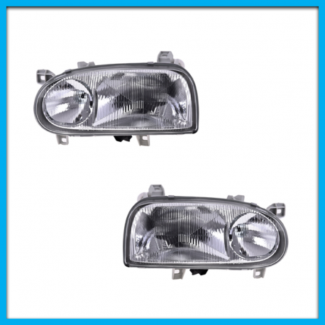 Juego de 2 Faros Principales para Golf GTI A3 DEPO con Ajuste Manual y Eléctrico