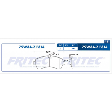 Juego de Balatas de Disco Delantero Fritec para Crafter, Sprinter