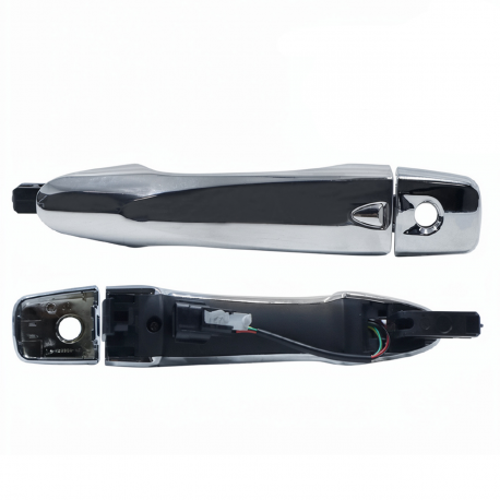 Manija Exterior de Puerta Delantera Izquierda Cromada con Sensor y Hoyo de Llave Hushan para NP300, X-Trail