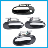 Juego de 4 Manijas Exteriores de Puertas Delanteras y Traseras para Almera Cromadas con Marco Negro