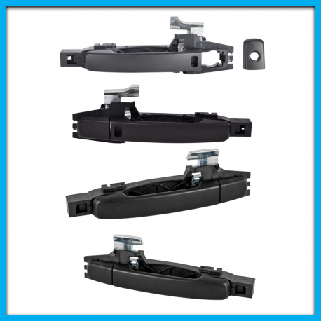 Juego de 4 Manijas Exteriores de Puertas Delanteras y Traseras para Sentra B16 Lisas Negras