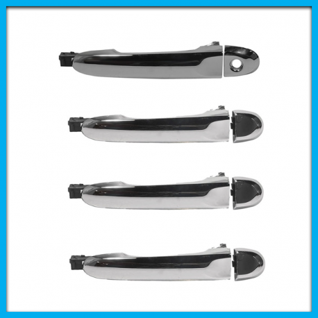 Juego de 4 Manijas Exteriores de Puertas Delanteras y Traseras para Versa, March, V-Drive, Juke Hushan Cromadas