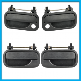 Juego de 4 Manijas Exteriores de Puertas Delanteras y Traseras para Chevy C1, C2, C3 Negras