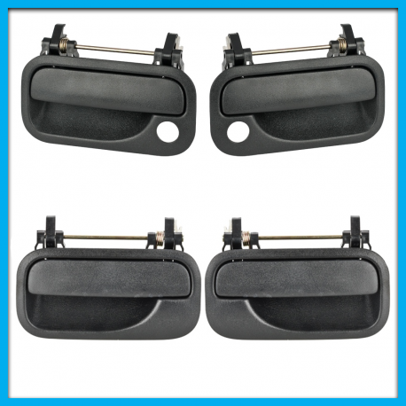 Juego de 4 Manijas Exteriores de Puertas Delanteras y Traseras para Chevy C1, C2, C3 Negras