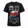 Camiseta Negra Cuello Redondo "Volklswagen Kombi"