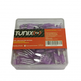 Caja con 100 Fusibles Morados Tipo Clavija Mini de 35 Ámperes Tunix