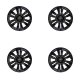 Juego De 4 Tapones De Rin 15 Negros Scuda Tipo Urvan