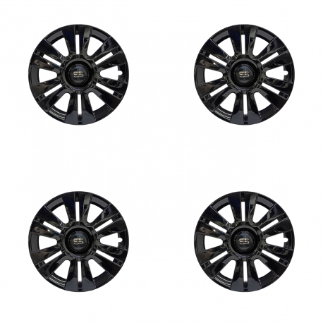 Juego De 4 Tapones De Rin 15 Negros Scuda Tipo Urvan