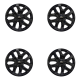 Juego De 4 Tapones De Rin 14 Negros Scuda Universal Racer 4