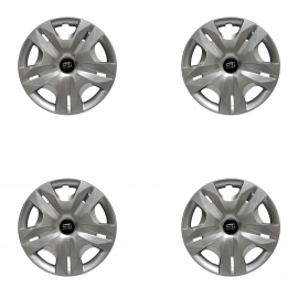 Juego De 4 Tapones De Rin 15 Grises Scuda Tipo Tiida
