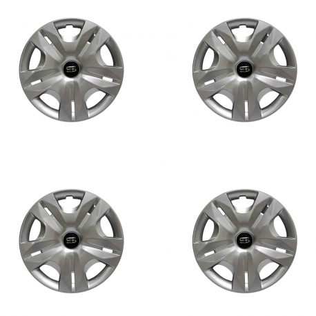 Juego De 4 Tapones De Rin 15 Grises Scuda Tipo Tiida