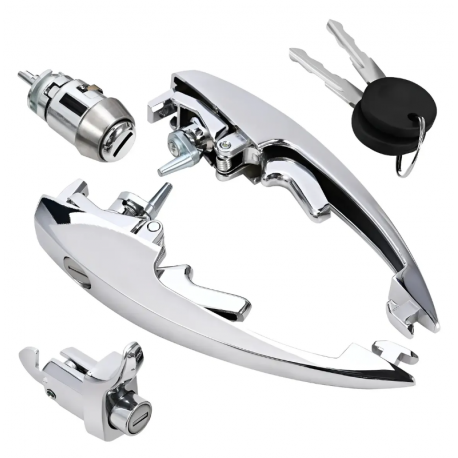 Kit de Manijas de Puertas Cromadas, Switch de Encendido y Chapa de Tapa de Motor para Sedan, Brasilia