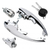 Kit de Manijas de Puertas Cromadas, Switch de Encendido y Chapa de Tapa de Motor para Sedan, Brasilia