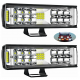 Par de Faros Auxiliares Triple Fila de 34 Leds Luz Blanca