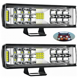 Par de Faros Auxiliares Triple Fila de 34 Leds Luz Blanca